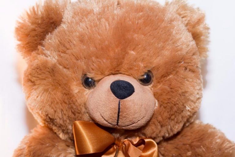 A brown teddy bear with a bow